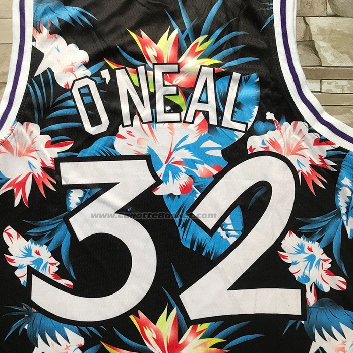 Maglia Orlando Magic Shaquille O'neal NO 32 Floral Fashion Nero